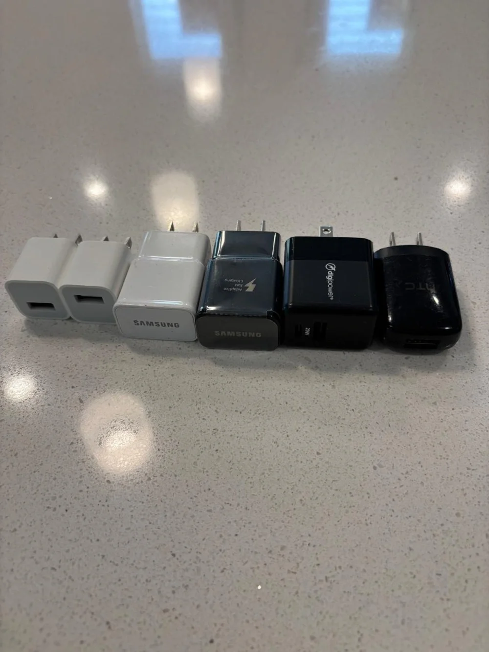 Mixed USB Wall Charger Block Lot 6pc Samsung Apple Digipower HTC #E37
